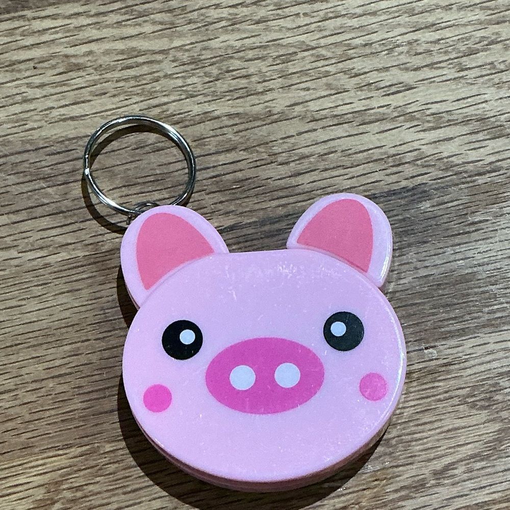 Cute Pink Pig Retractable Tape Measure 60” 150cm Keychain Sewing Craft NEW